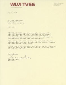 Letter from Barbara Slater to Judi Chamberlin