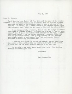 Letter from Judi Chamberlin to Edith Morgan - Digital Commonwealth