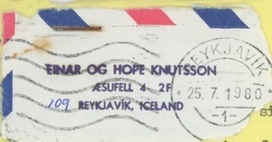 Letter from Hope Knútsson to Judi Chamberlin