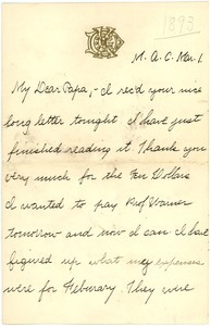 Letter from Newton Shultis to Mark Shultis