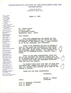 Letter from Harold S. Remmes to Raymond Cheever