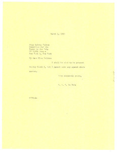Letter from W. E. B. Du Bois to Committee for the Negro in the Arts