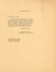 Letter from Ellen Irene Diggs to Esther H. DeLay