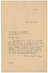 Letter from W. E. B. Du Bois to Adele D. Richmond