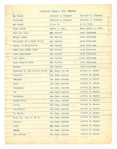List of entries for the Spingarn Contest in poetry