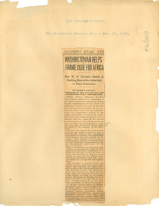 Pan African Congress The Washington Evening Star - Feb 25, 1919