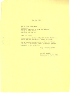 Letter from Lillian Murphy to National Institute of Arts and Letters
