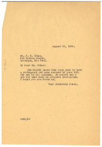 Letter from W. E. B. Du Bois to F. E. Giles