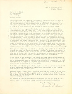 Letter from Beverly F. Greene to W. E. B. Du Bois