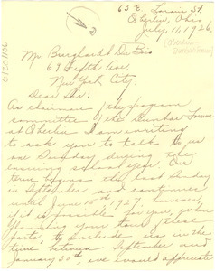 Letter from Oberlin College, Dunbar Forum to W. E. B. Du Bois