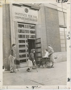 Three clients and an attendant entering ICD building