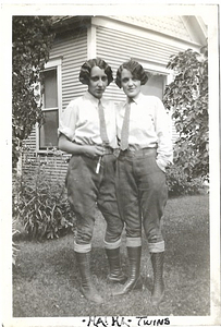 A Photograph of Dorris Bullard and Friend in Matching Outfits