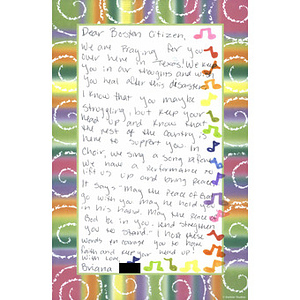 Letter from child in San Antonio, Texas