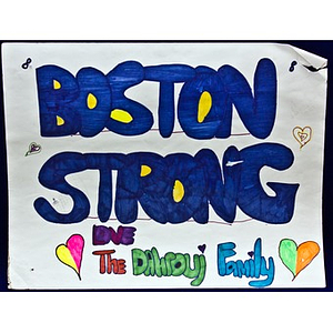 Boston Strong poster at Copley Square Memorial