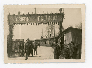 "Joy and Freedom" sign at Buchenwald