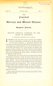 Diffuse cortical sclerosis of the brain in children