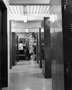 Female students in the locker room, 1971