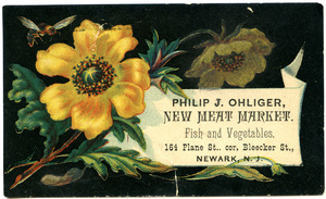 Philip J. Ohliger, new meat market, fish and vegetables