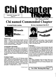 Chi Chapter Tribune Vol. 36 Iss. 11 (November, 1997)