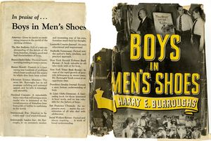 Cover of Boys in Men's Shoes written by Suffolk University alumnus, Harry E. Burroughs