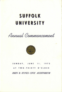 1972 Suffolk University Annual Commencement Program