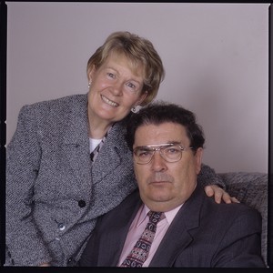 John Hume, leader of the SDLP. Portraits with his wife Pat