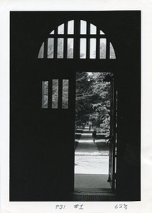 Gasson Hall interior through open door looking down Linden Lane