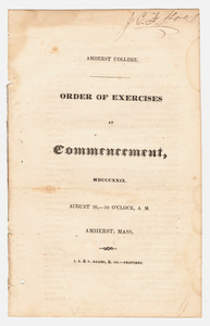 Amherst College Commencement program, 1829 August 26