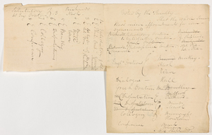 Draft of student appointments for Commencement, 1824