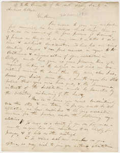 Faculty letter to the Anti-Slavery Society, 1834 November 26