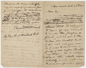 Edward Hitchcock letter to William A. Hallock, 1857 October 24