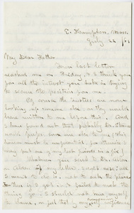 Edward Hitchcock, Jr. letter to Edward Hitchcock, 1861 July 22