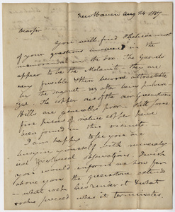 Benjamin Silliman letter to Edward Hitchcock, 1817 August 24