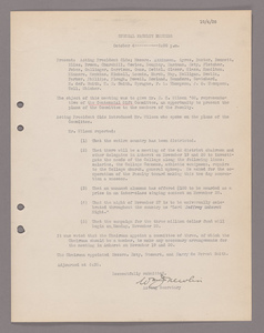 Amherst College faculty meeting minutes 1920/1921