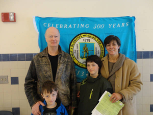 Laura Swanson, Patrick Swanson, Hamish Swanson and Ewan Swanson at the Lexington Mass. Memories Road Show