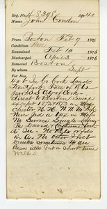 Tewksbury Almshouse Intake Record: Condon, John