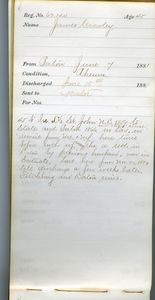 Tewksbury Almshouse Intake Record: Crowley, James