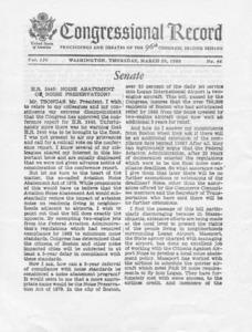 Tsongas to Mr. President on H.R.2440: Noise Abatement or Noise Preservation?