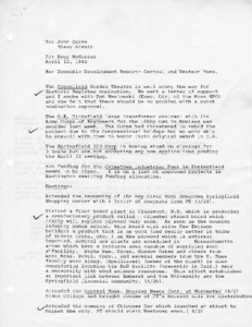 Economic Development Report - Central and Western Massachusetts April 12, 1982