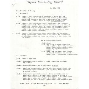 Citywide Coordinating Council report, May 18, 1976.