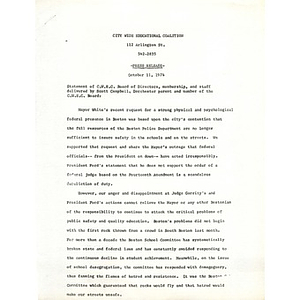 Press release, October 11, 1974.