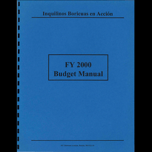 FY 2000 budget manual.