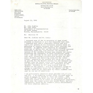 Letter, John Coakley and John Canty, August 21, 1981.
