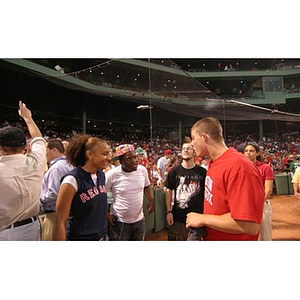 Four of the Torch Scholars at Fenway Park