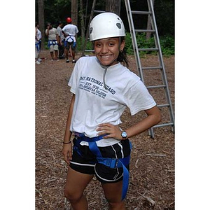 Melanie Arvajo at the Torch Scholars Project Adventure Ropes Course