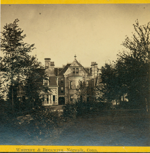 Stereograph of the LeGrand Lockwood House, The Elms, Norwalk, Conn., undated