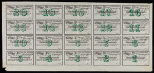 Sheet of Cape Cod Railroad Company stock certificates