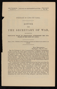 "Letter from the Secretary of War"