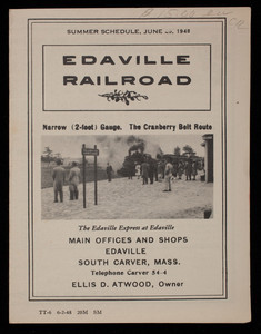 Edaville Railroad Summer Schedule, 1948