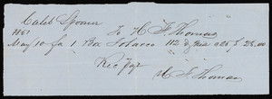 Billhead for Thomas, tobacco, location unknown, dated May 10, 1857